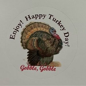 Turkey sticker 2" round Gobble Gobble